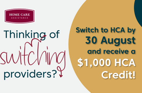 Switch to Home Care Assistance Central Coast to receive a $1,000 HCA Credit